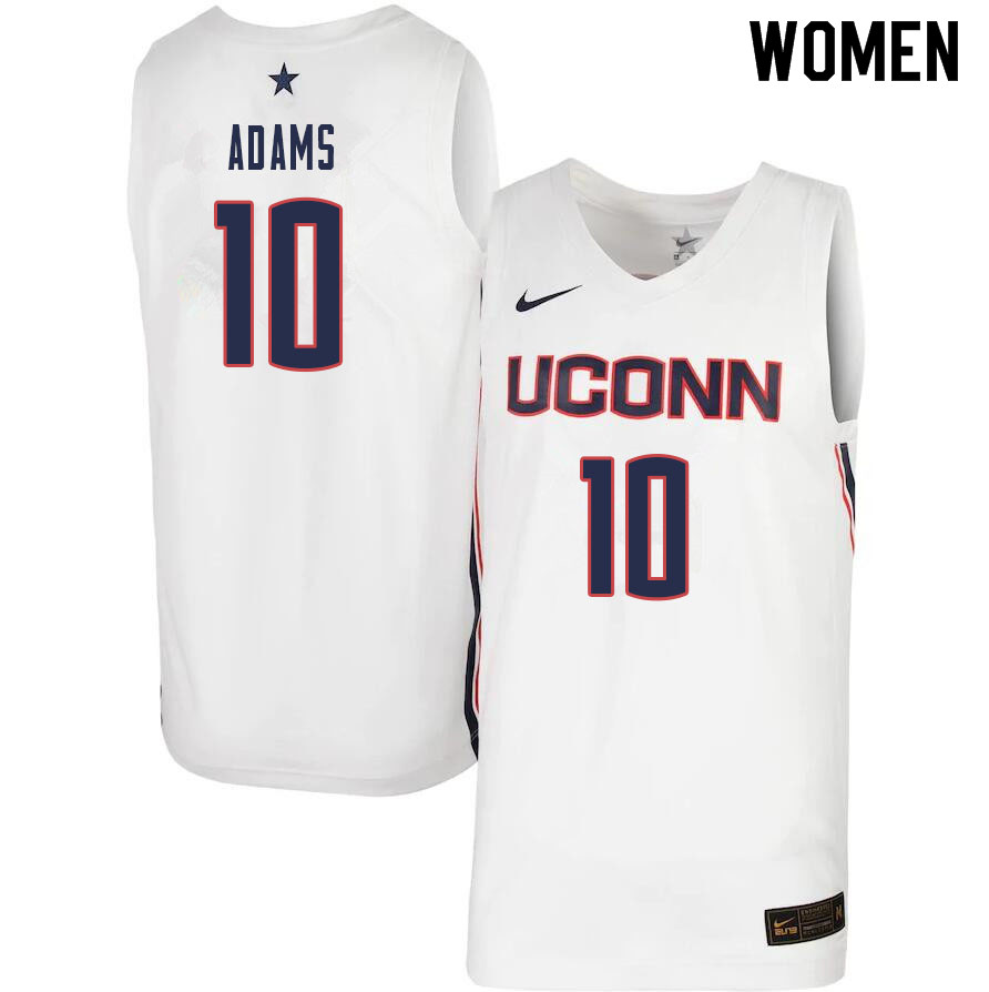 Women #10 Brendan Adams Uconn Huskies College Basketball Jerseys Sale-White - Click Image to Close